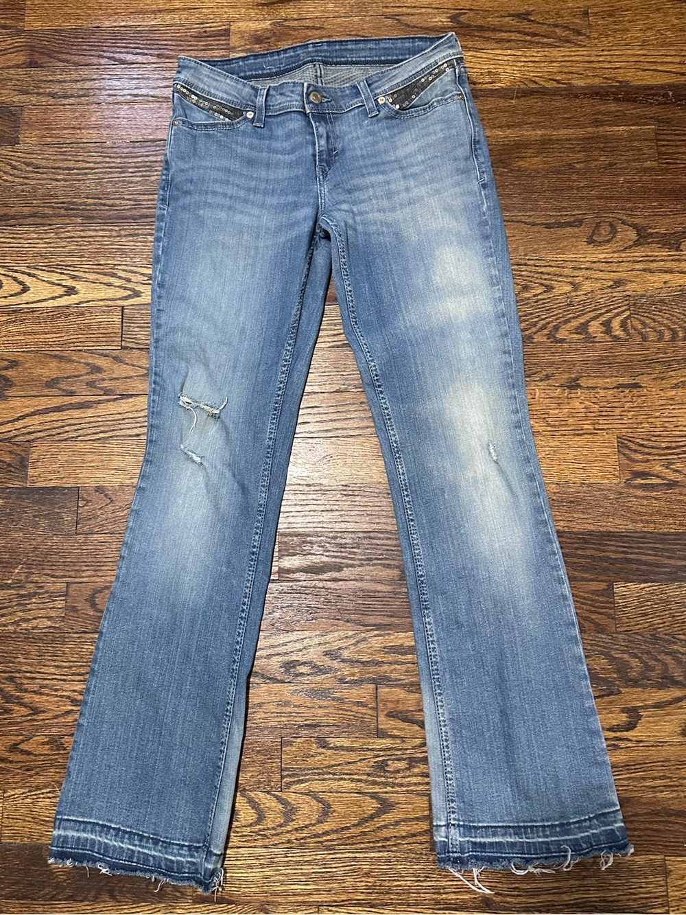 Levi's vintage Y2K Light Blue Distressed Flare Jeans